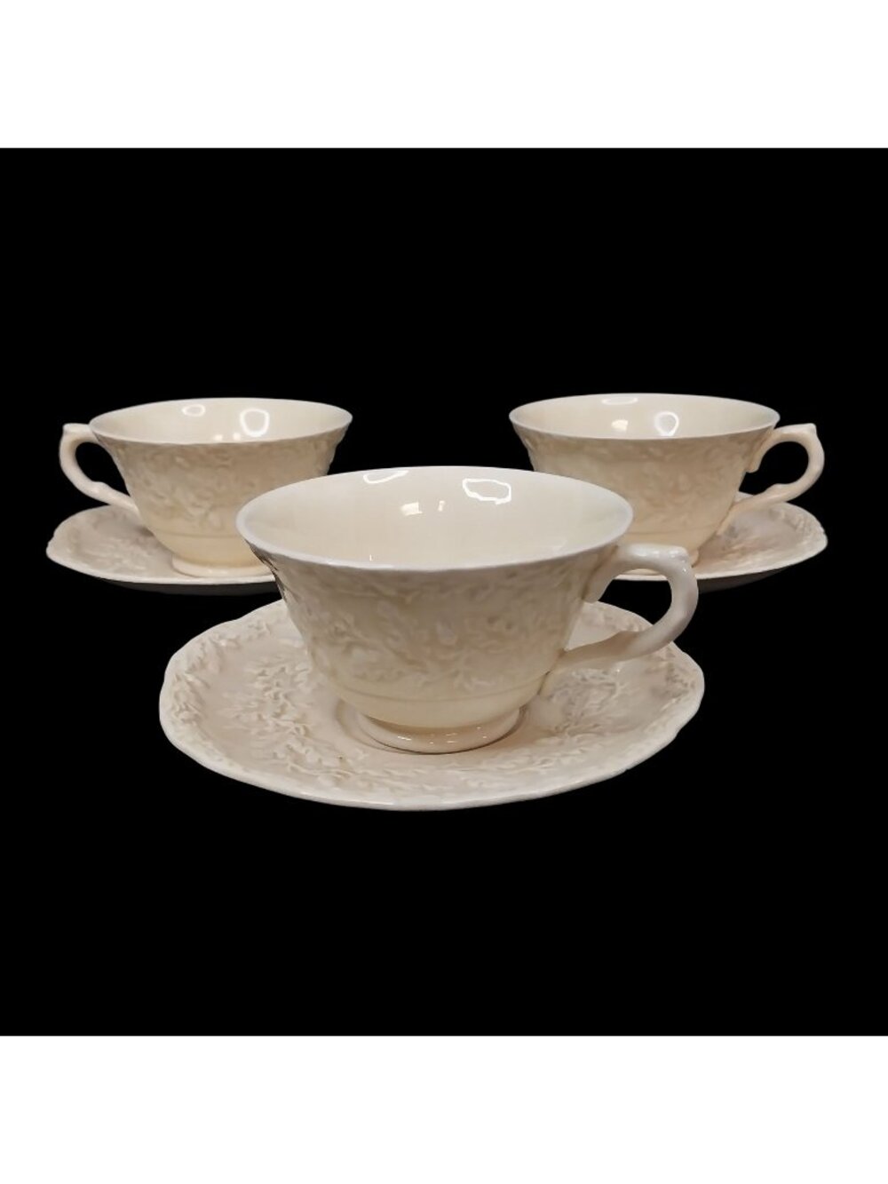 Antique Mason's Oak England Set of 3 Tea Cups & Saucers